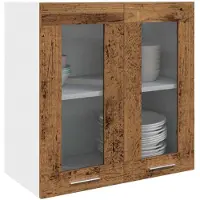 vidaXL Keukenbovenkast Lyon met glazen deur 60x31x60 cm oud houtkleurig