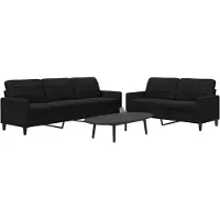 vidaXL 2-delige Loungeset met kussens fluweel zwart