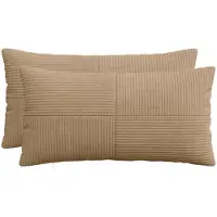 vidaXL Kussensloop 2 st ALMELO Bruin 40 x 80 cm corduroy