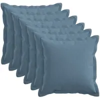 vidaXL Kussensloop 6 st HOUTEN Jeans Blauw 50 x 50 cm Faux Linnen
