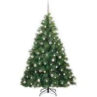 vidaXL Kunstkerstboom met 300 LED met standaard Groen 240 cm PE en PVC