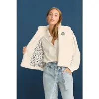Pom Amsterdam Dames Blazers Gilet - Teddy Love - Ecru - Maat 44