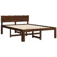 vidaXL Tweepersoonsbed met hoofdbord ROSTOCK Donkerbruin 140 x 190 cm