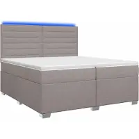 vidaXL Boxspringbed met matras, taupekleurig, 200 x 200 cm, met stoffen bekleding
