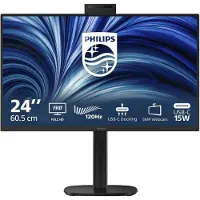 Philips 24B2U3301H - 24 inch Full HD Business Monitor - Webcam - USB-C 90W - RJ45 - 120Hz - 5 jaar garantie