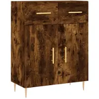 vidaXL Hoge kast 69,5x34x180 cm bewerkt hout gerookt eikenkleurig