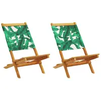 vidaXL Opklapbare stoelen, 8 stuks, groene stof en massief hout.