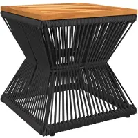 vidaXL Salontafel met metalen frame, zwart, 38x38x38 cm, acaciahout