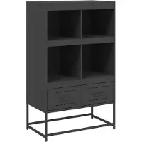 vidaXL Hoge kast 68x39x111,5 cm staal zwart
