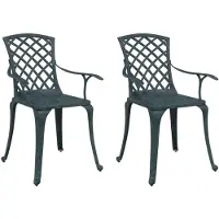 vidaXL Tuinstoelen 2 st gietaluminium groen