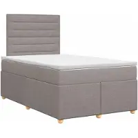 vidaXL Boxspringbed met matras met hoofdeinde Taupe 120 x 190 cm Stof