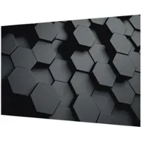 Wallfluent Fotobehang - Zwart Vliesbehang - 152x104 cm - 3D-Zeshoeken Muurschildering - Gang behang Geometrie - Fotobehang Vlies - Slaapkamer behang
