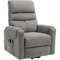 HOMCOM TV-stoel, fauteuil met opstahulp, massagefunctie, verwarming, donkergrijs