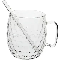 Barlife Moscow Mule Glass Hammertone Set2 Transparant Incl. 2 Eco Rietjes