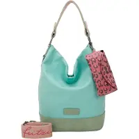Fritzi aus Preußen Schoudertas 'Izzy' grijs / mintgroen / pink