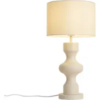 QAZQA Retro tafellamp beige met stoffen kap - Captain