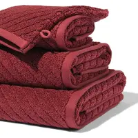 HEMA Handdoek - zware kwaliteit diagonaal bordeauxrood (bordeauxrood)