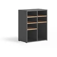 Vicco schoenenkast Lysander, Antraciet/Goudkleurig Eiken, 53 x 65.5 cm met 7 open vakken