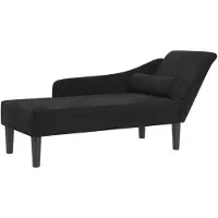 vidaXL Chaise longue met kussens fluweel zwart