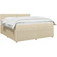 vidaXL Boxspringbed met matras Crèmekleurig 180 x 200 cm Stof