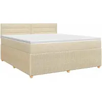 vidaXL Boxspringbed met matras Crèmekleurig 180 x 200 cm Stof