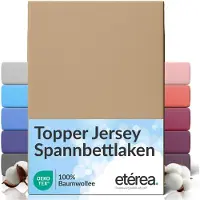 Eterea Cosmesi Naturale etérea Topper Jersey Hoeslaken 100x200 - 120x200 cm Oekotex Made in Green - 100% katoen - Taupe
