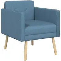 vidaXL Accentstoel Blauw Corduroy stof