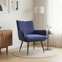 vidaXL Fauteuil Politieblauw fluweel