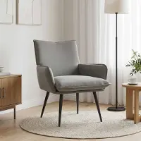 vidaXL Fauteuil Lichtgrijs fluweel