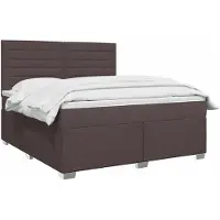 vidaXL Boxspringbed met matras Donkerbruin 140 x 190 cm Stof
