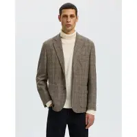 Selected Wolmix Single-breasted Blazer Heren Bruin 54