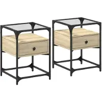 vidaXL Nachtkastjes 2 st 40x40x55 cm bewerkt hout sonoma eikenkleurig