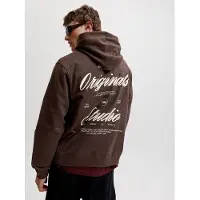 Jack & Jones Sweatshirt 'JORNorrebro' bruin / wit