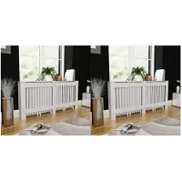 vidaXL Radiatoromsluiting, 2 stuks, wit, houtvezel, 172 cm