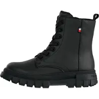 Tommy Hilfiger enkelboots met profielzool - zwart Meisjes Polyester - maat 33