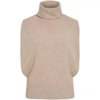 ROUGE EDIT Gebreide bodywarmer beige