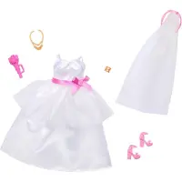 Barbie Kleding, Bruidsmodepakket voor Pop op Trouwdagen, 1 Outfit met Accessoires