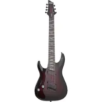 Schecter Omen Elite 7 MultiScale Black Cherry Burst LH linkshandige elektrische gitaar