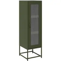 vidaXL Hoge kast, olijgroen, 36x39x123 cm, van koudgewalst staal