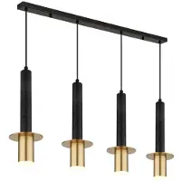 Globo Lighting Hanglamp Shanna, dimbaar, zwart, Woon-/ Eetkamer, Steen, hanglamp