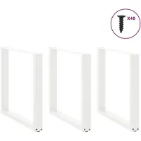 vidaXL Eettafelpoten 3 st U-vormig 90x(72-73) cm staal wit