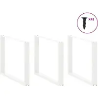 vidaXL Eettafelpoten 3 st U-vormig 100x(72-73) cm staal wit