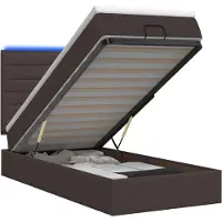 vidaXL Ottomanbed met matras en LED-verlichting, donkerbruin, 100 x 200 cm