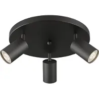 Braytron - LED Plafondspot Beta - 3x GU10 fitting - 300x123mm - Mat zwart - Rond