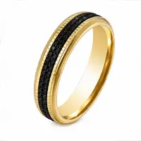 Cilla Jewels Goudkleurige Damesring 6mm met Zwarte Zirkonia - 18mm