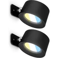 Briloner - Set van 2 wandlampen zonder stroomaansluiting, met batterij, magnetisch afneembaar