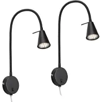Briloner - Set van 2 LED leeslampen met schakelaar op de behuizing, verstelbaar, warm wit licht