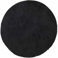 vidaXL Hoogpolig vloerkleed NAVARRA 120x120 cm polyester zwart