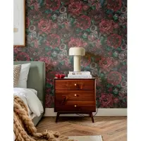 A.S. Création BLOEMEN BEHANG | Romantisch - Zwart Rood Groen Blauw Roze - The Trend Spectrum