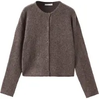 Mango KIDS Gebreid vest 'NINA' donkerbruin